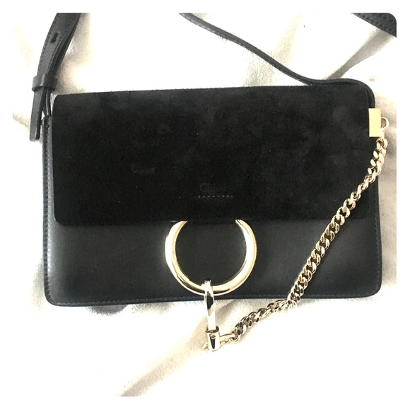 Chloe black Faye Small Suede/Leather Shoulder Bag
